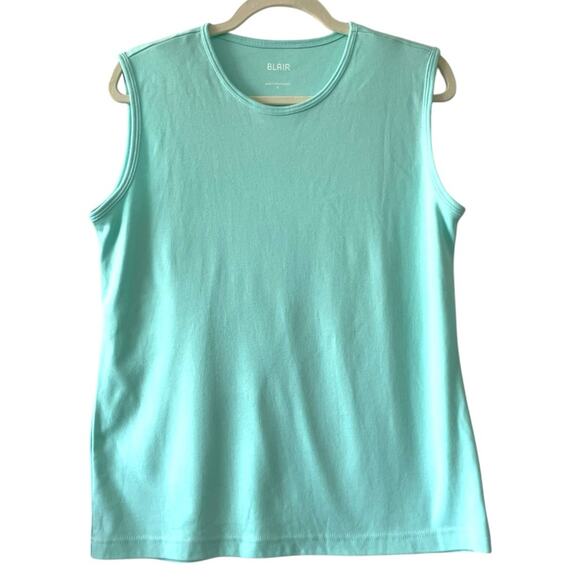 Blair Sleeveless Tank Top | Aqua Blue Teal| Medium - Picture 1 of 4